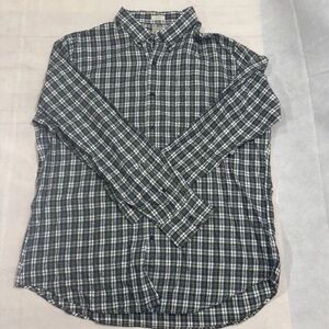 Classic Men's Blue and White Plaid Shirt